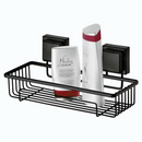 Suporte Moderno Para Shampoo Com Ventosa 28 cm Preto Fosco de Alta Resistencia