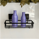 Suporte Moderno Para Shampoo Com Ventosa 28 cm Preto Fosco de Alta Resistencia