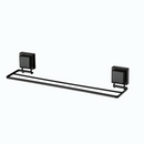 Toalheiro Duplo com Ventosa 45cm Preto Fosco