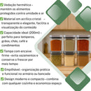 Kit Potes Herméticos Acrílico Cristal 200ml Empilháveis | Organizador de Alimentos com Vedação Premium