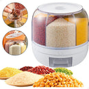 Dispenser de Cereais Giratório 6 Divisórias | Porta Grãos Organizador de Cozinha