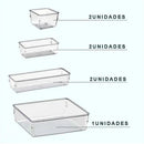 Kit Organizadores de Gaveta em Acrílico Modular | 7 ou 14 Peças Multiuso – Lumia