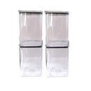 Kit Potes Herméticos Acrílico Cristal 200ml Empilháveis | Organizador de Alimentos com Vedação Premium