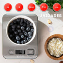 Balança de Cozinha Digital para Alimentos Culinária em Aço Inoxidável