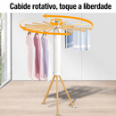 Varal Dobrável Portátil De Chão Redondo Pratico 360° Com 16 Hastes