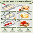 Fatiador Multiuso PremiumSlice™ | Corte Uniforme para Ovos, Frutas, Queijos e Alimentos Macios