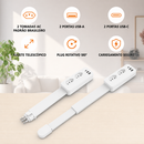 Extensor de Tomada FlexPower BR™ | Hub Inteligente Ajustável com USB-C, USB, TOMADA 2 PINOS E 3 PINOS 110/220v
