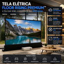 Tela de Projeção Elétrica Floor Rising Premium™ | 100” a 120” Retrátil, Motorizada e Portátil
