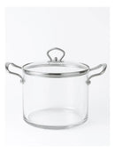 Panela de Vidro Borossilicato 2,5L com Tampa e Alças de Aço Inox