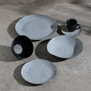 Conjunto 3 Pratos - Fundo Orgânico Concreto Cinza 21,2cm