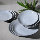 Conjunto 3 Pratos - Fundo Orgânico Concreto Cinza 21,2cm