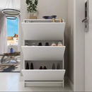 Sapateiro Armário 3 Compartimentos Basculantes – Design Slim e Moderno | Branco