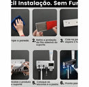 Porta Escova de Dente com Esterilizador UV + Espremedor Automático de Pasta | Solar + USB