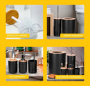 Kit Banheiro 6 Peças com Acabamento em Bambu – Preto ou Branco | Golden House