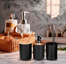 Kit Banheiro 6 Peças com Acabamento em Bambu – Preto ou Branco | Golden House