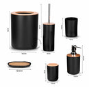 Kit Banheiro 6 Peças com Acabamento em Bambu – Preto ou Branco | Golden House
