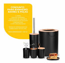 Kit Banheiro 6 Peças com Acabamento em Bambu – Preto ou Branco | Golden House