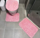 Kit Tapete de Banheiro 3 Peças Memory Foam – Textura 3D | Várias Cores