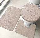 Kit Tapete de Banheiro 3 Peças Memory Foam – Textura 3D | Várias Cores