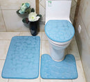 Kit Tapete de Banheiro 3 Peças Memory Foam – Textura 3D | Várias Cores