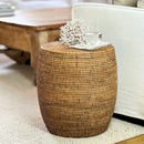 PRÉ-VENDA: Mesa Lateral Redonda em Rattan Bahali 45x37cm