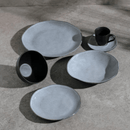 Conjunto 3 Pratos - Raso Orgânico Concreto Cinza 26,5cm