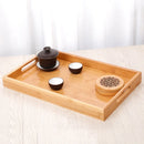 Bandeja de Madeira de Bambu Retangular Decorativa
