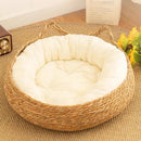 Cama Ninho para Gato Decorativa em Tecido Rattan com Almofadas