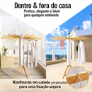 Varal Dobrável Portátil De Chão Redondo Pratico 360° Com 16 Hastes