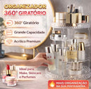 Organizador de Maquiagem Giratório 360° Design Premium para Sua Penteadeira Acrílico Premium com Grande Capacidade | Gira 360° | Ideal para Make. Skincare el Perfumes