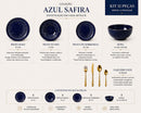Kit 12 peças coleção azul safira