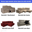Capa Sofá Retrátil Semi Impermeável - Tecido Jacquard