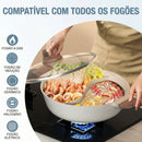 Panela Dupla Divisória Antiaderente + Kit Utensílios em Silicone