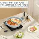 Panela Dupla Divisória Antiaderente + Kit Utensílios em Silicone