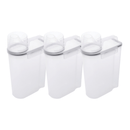 Kit 3 Potes Herméticos com Copo Medidor de Plástico 2,5 Litros