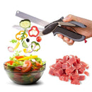 Tesoura de Cozinha 2 em 1 com Mini Tábua de Corte