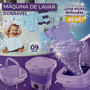 Mini Máquina Lavar Roupas Balde Lavadora Dobrável Portátil