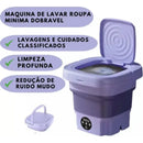Mini Máquina Lavar Roupas Balde Lavadora Dobrável Portátil