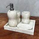 Conjunto de Banheiro em Mármore Natural Travertino Branco - 5 peças