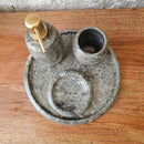 Conjunto de Banheiro em Mármore Natural Cinza - 4 peças